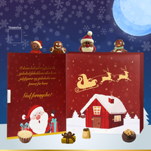 Last inn bildet i Galleri-visningsprogrammet, Kalender med miks av julefigurer og konfekt
